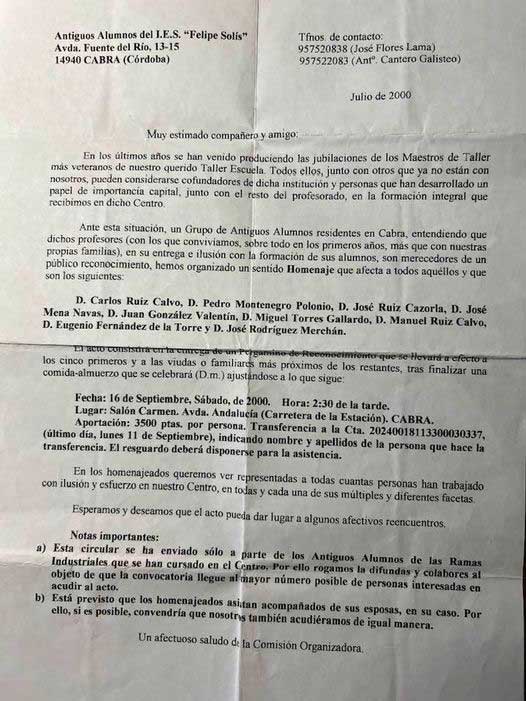 Foto relativa al centro de enseñanza las Escuelas Felipe Solís Villachenous de Cabra de Córdoba