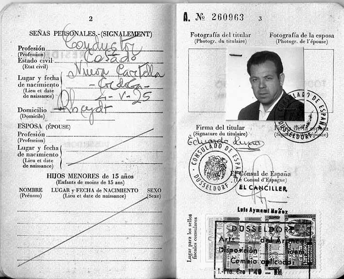 Foto del emigrante egabrense, emigración, extranjero, Cabra