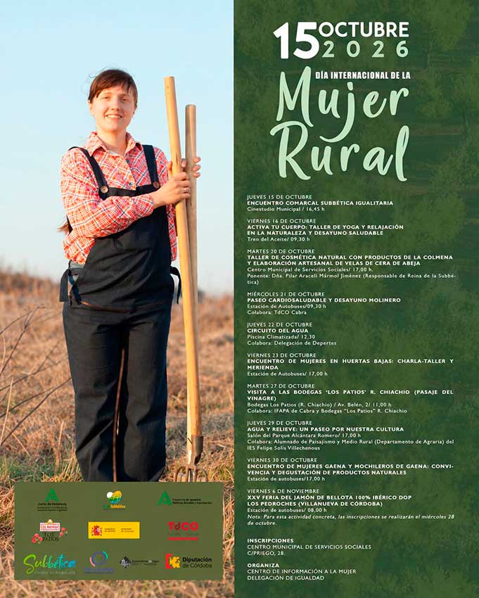 Día Internacional de la Mujer Rural . Cabra octubre 2026